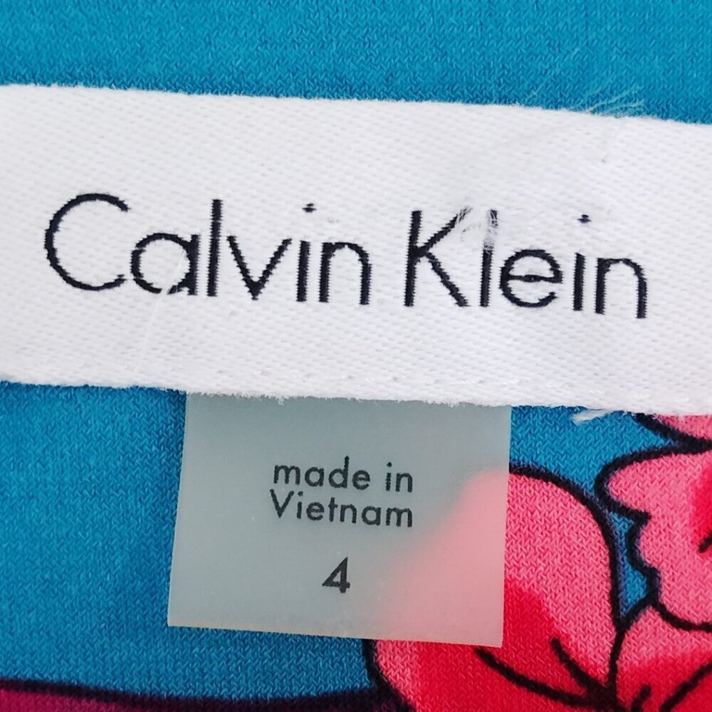 Calvin Klein Faux Wrap Green and Blue dress - Picture 6 of 6